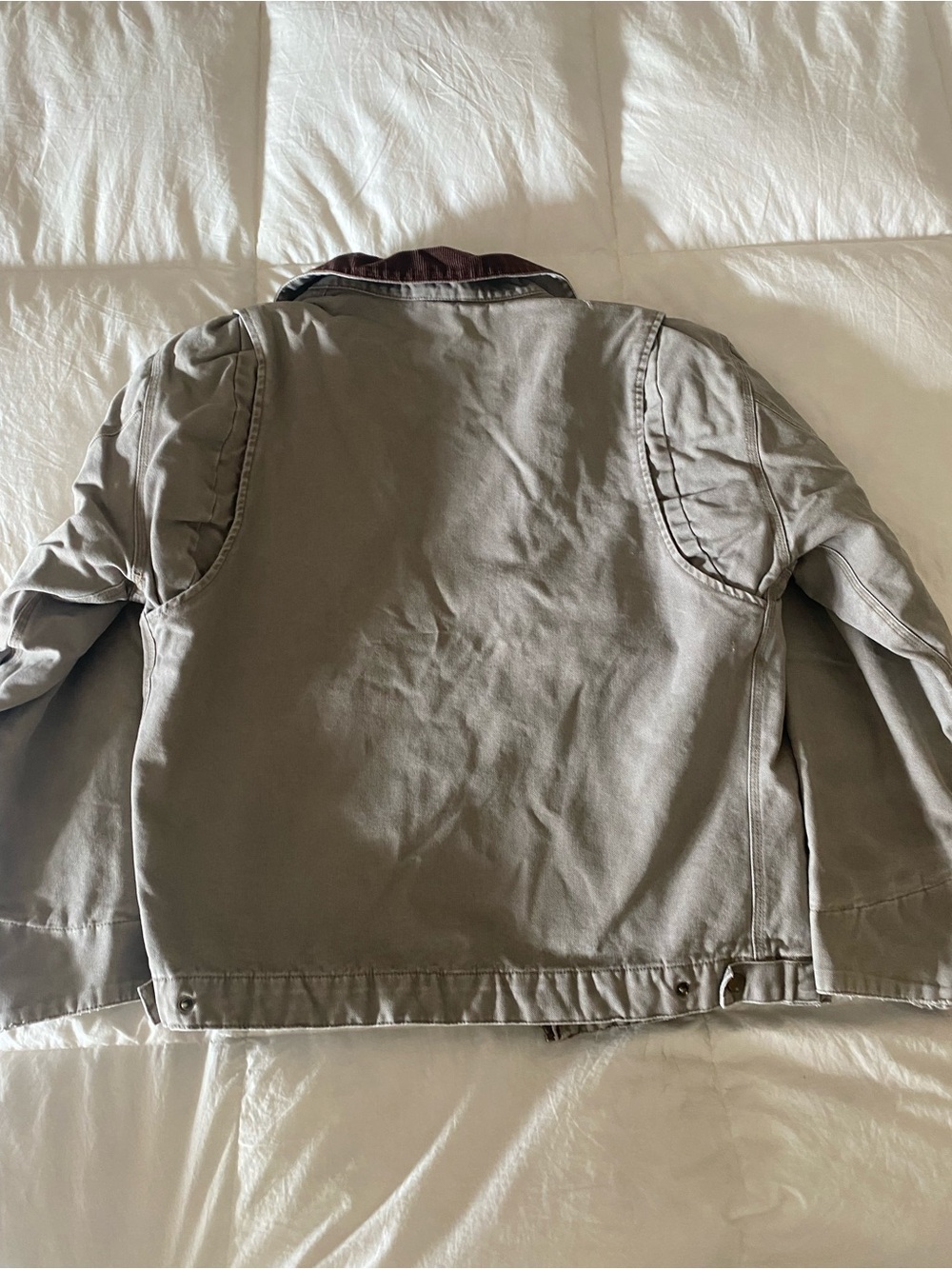 Vintage 90s Dunbrooke Detroit Style Canvas Work Jacket – Faded Sandstone Tan - Picture 8 of 9